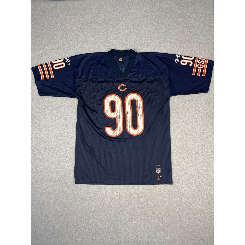 Vintage Chicago Bears Football Jersey Mens L Navy Julius Peppers Reebok